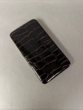 Slim Dark Brown Croc-Texture Phone Wallet Case